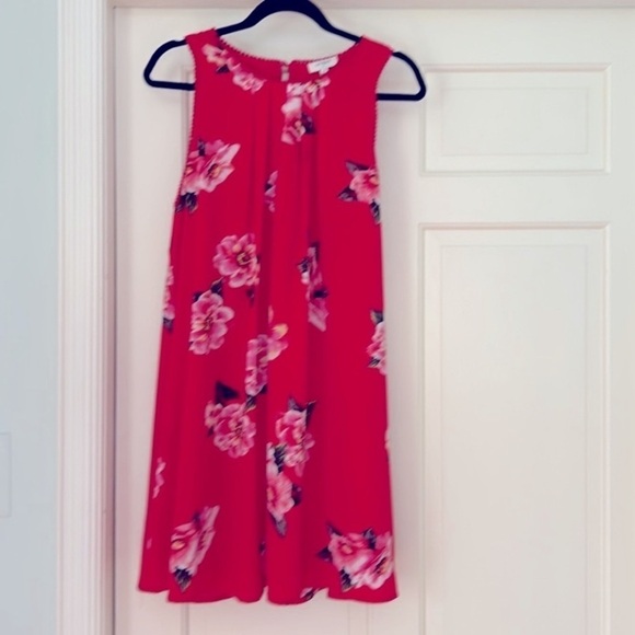Floral Red Pink Swing Dress Size Medium - Picture 9 of 9